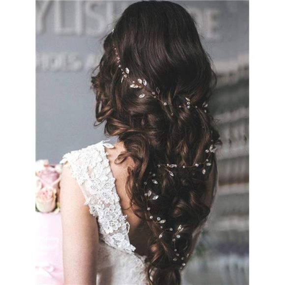 Silver Crystal Wedding Hair Vine | Bridal Headpiece - Picture 5 of 7